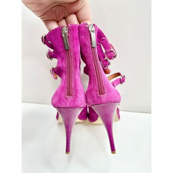 Colin Stuart Sandals Womens Size 9 Purple Leather Open Toe Strappy Heels - Picture 6 of 9